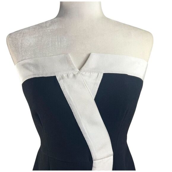 Rachel Zoe Asymmetrical Strapless Dress NWT !!! Black & White Size 6 Small - Picture 3 of 13
